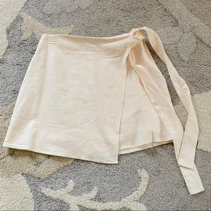 Cream Linen Tie Skirt